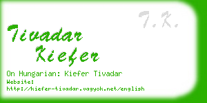 tivadar kiefer business card